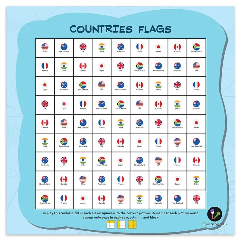 Countries Theme Sudoku Combo