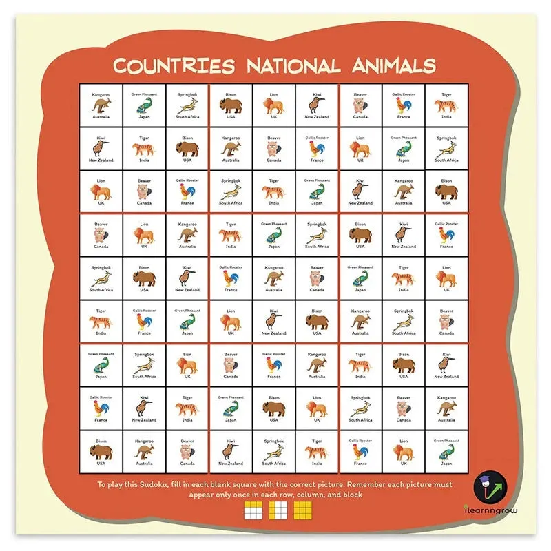 Countries Theme Sudoku Combo