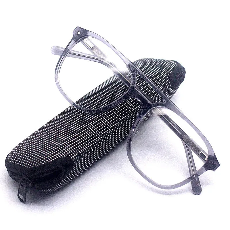 Cubojue Mens Full Rim Double Bridge Square Acetate Reading Glasses Xh0010