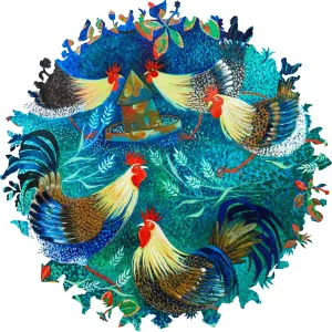 Curious Chickens (349 Piece Shaped Wooden Jigsaw Puzzle)