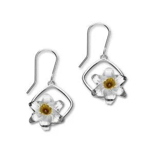 Daffodil Earrings Silver & Enamel - EE592