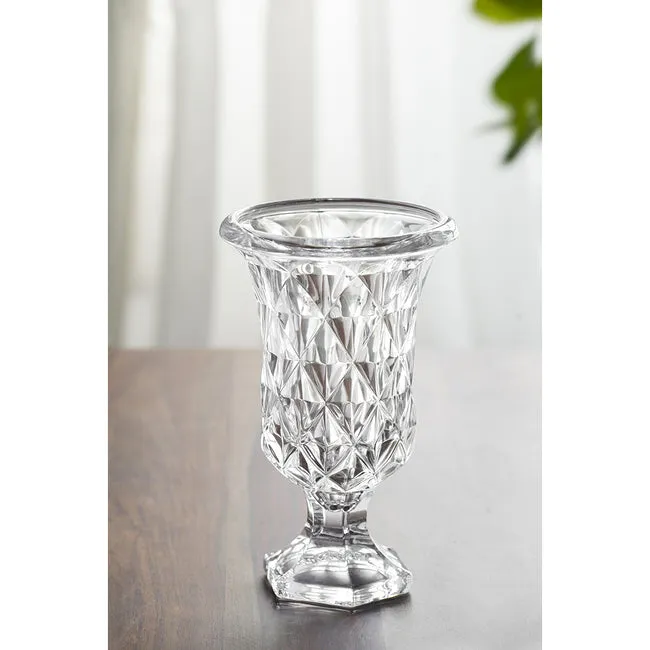 Diamond Pattern Pedestal Vase 24cmh