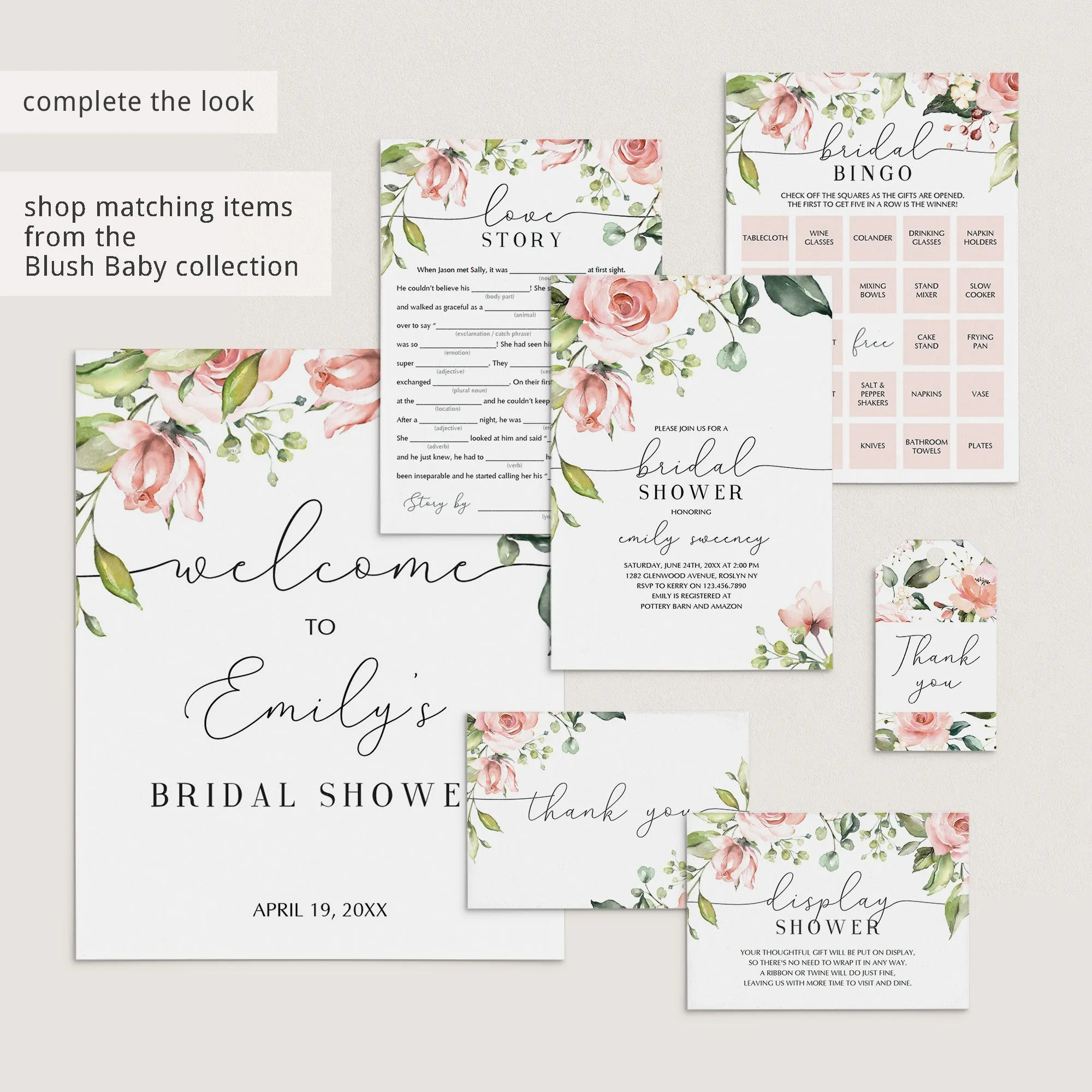 Don't Say Wedding Game for Bridal Shower Floral Theme