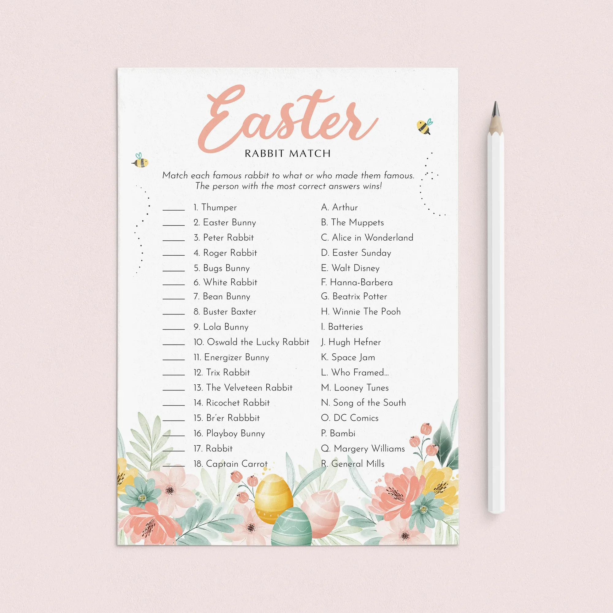 Easter Games for Kids and Adults Printable