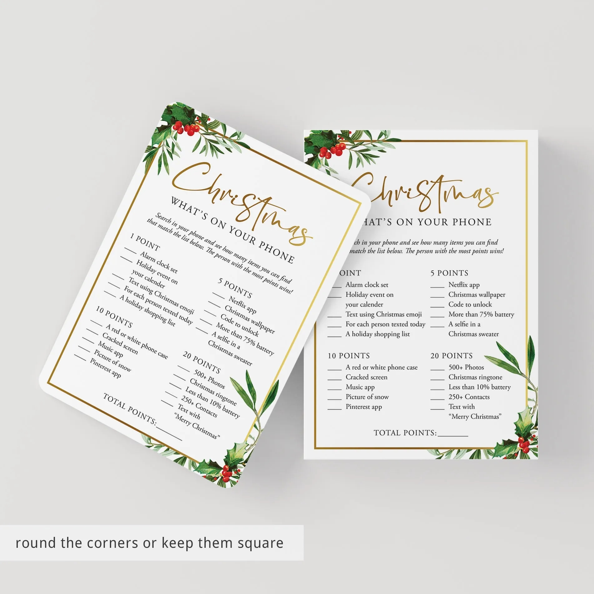 Elegant Christmas Party Games and Activities Printable