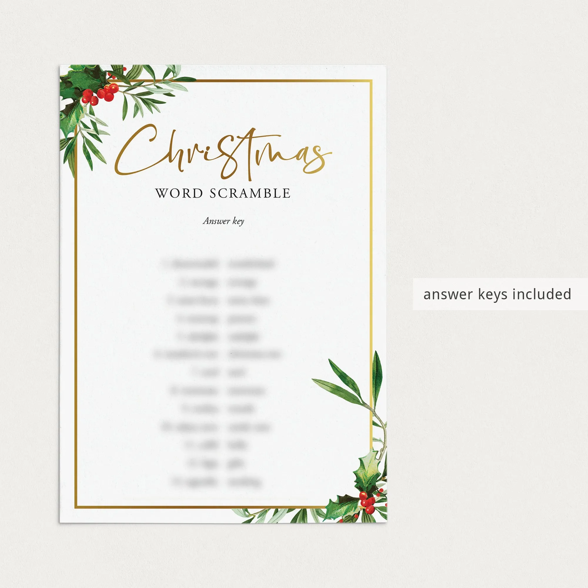 Elegant Christmas Party Games and Activities Printable