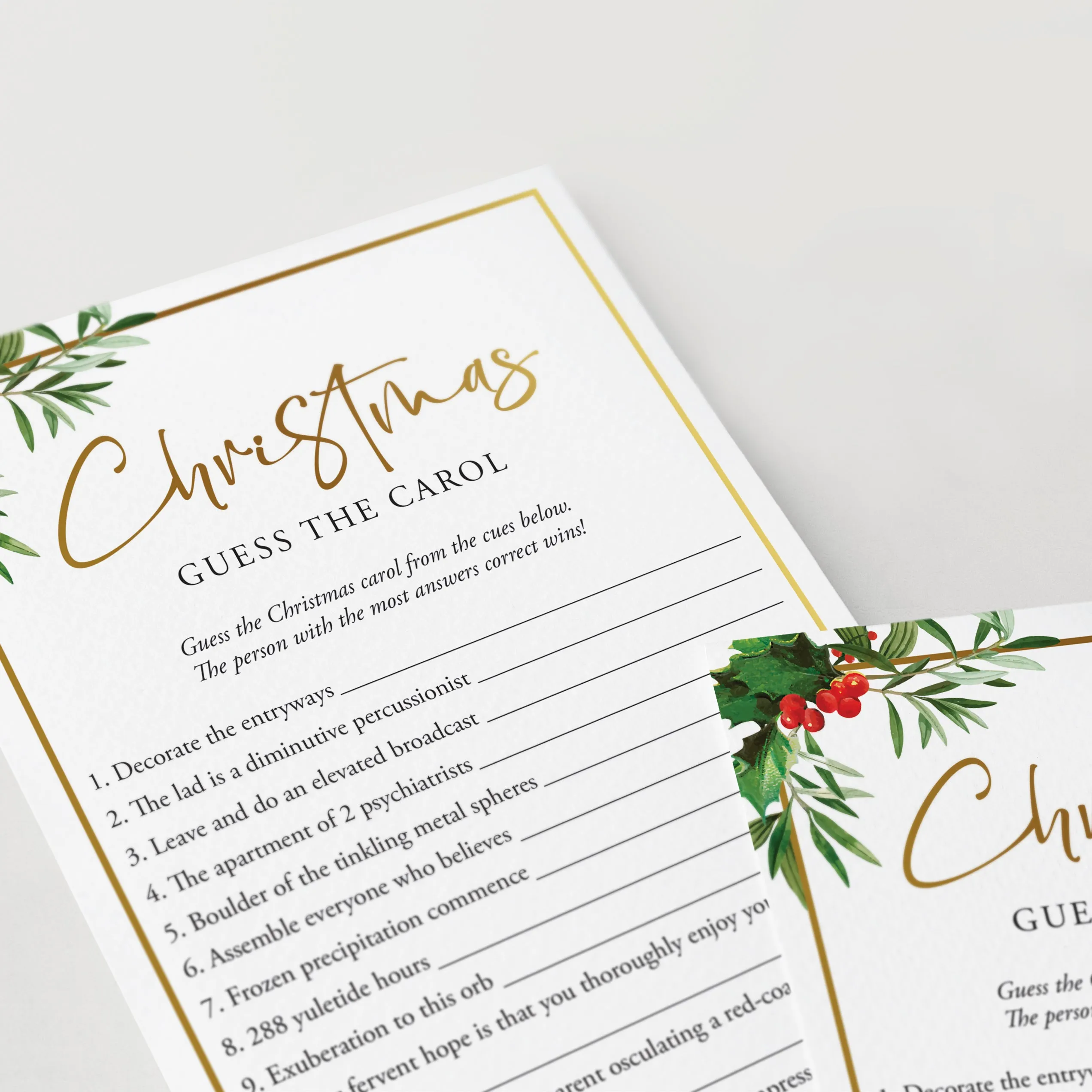 Elegant Christmas Party Games and Activities Printable