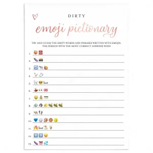 Emoji Bachelorette Game Rose Gold Instant Download