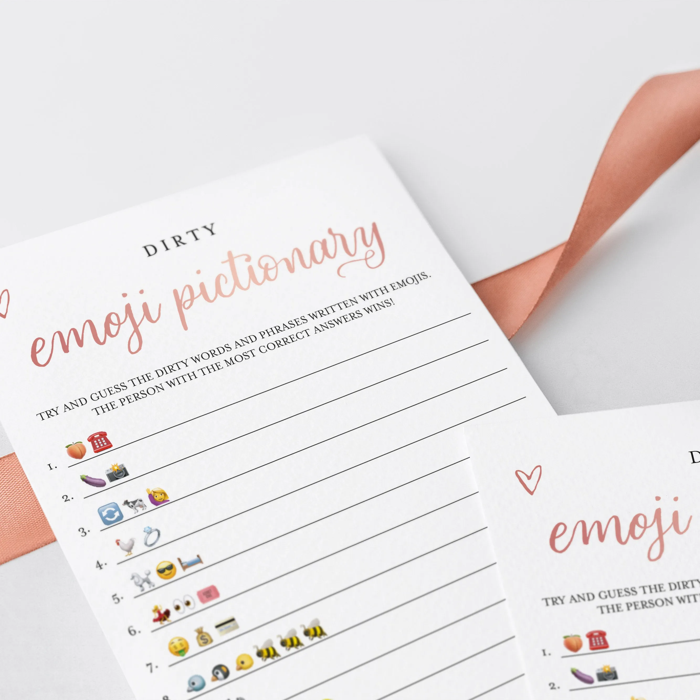 Emoji Bachelorette Game Rose Gold Instant Download