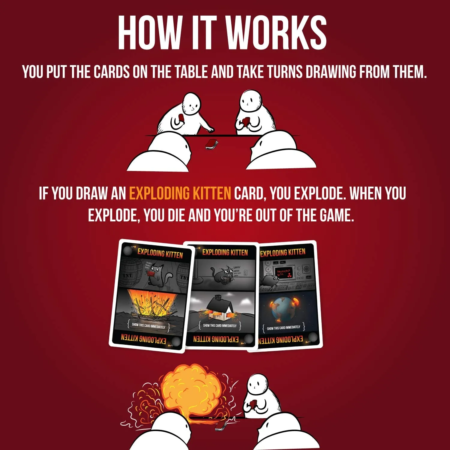 Exploding Kittens Original Edition Card Game, Ages 12 & up, 2-5 Players