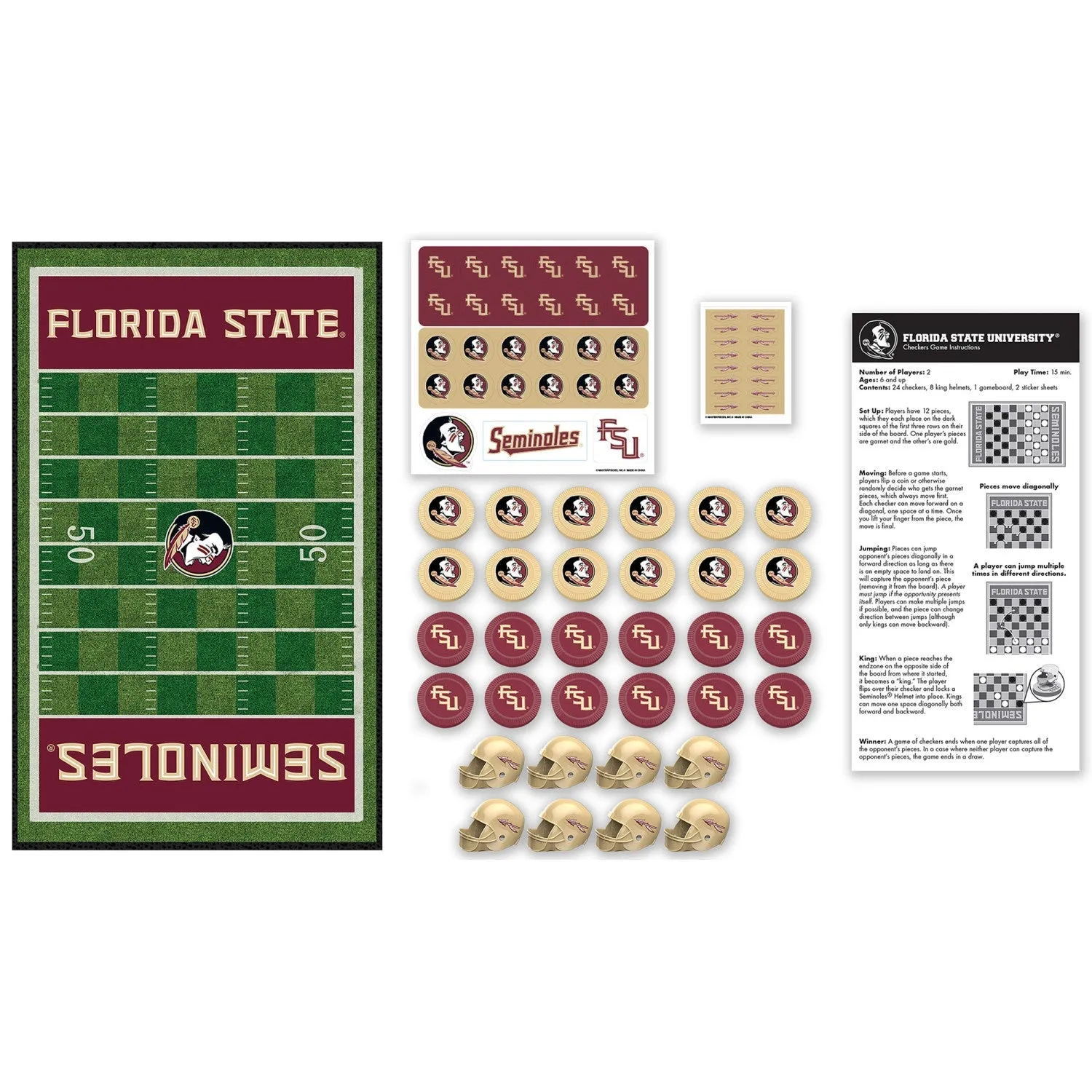 Florida State Seminoles Checkers Board Game