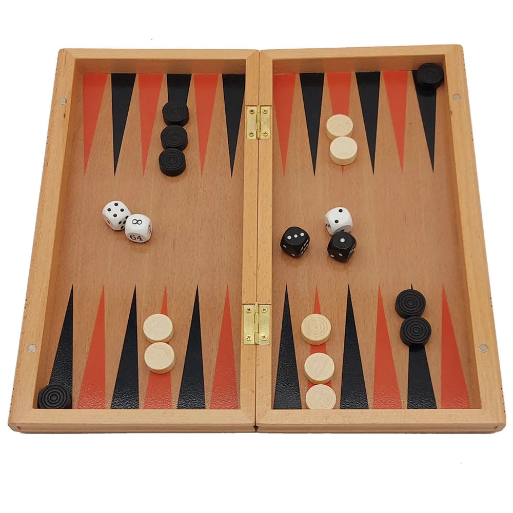 Folding Chess Set - Chess Draughts & Backgammon Set