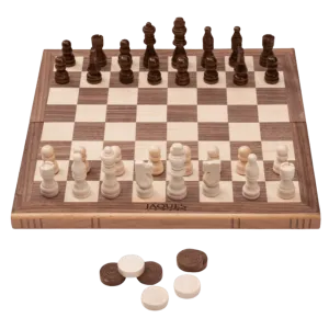 Folding Chess Set - Chess Draughts & Backgammon Set