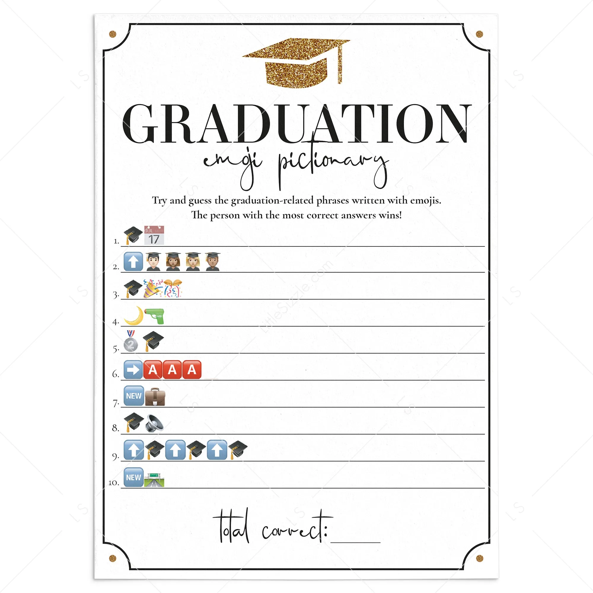 Fun Graduation Party Game Emoji Pictionary