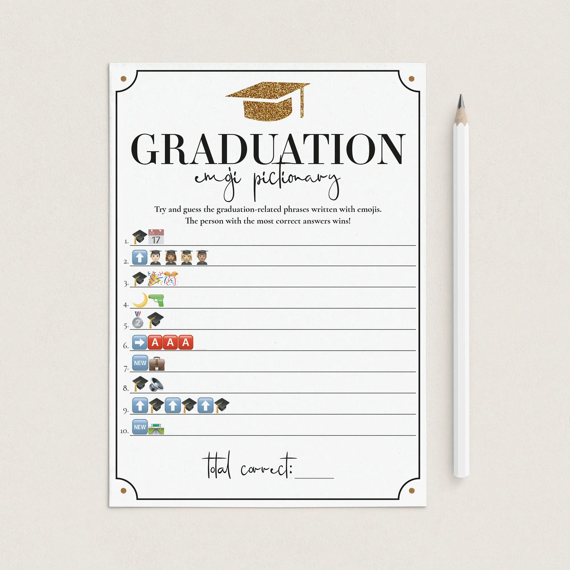 Fun Graduation Party Game Emoji Pictionary