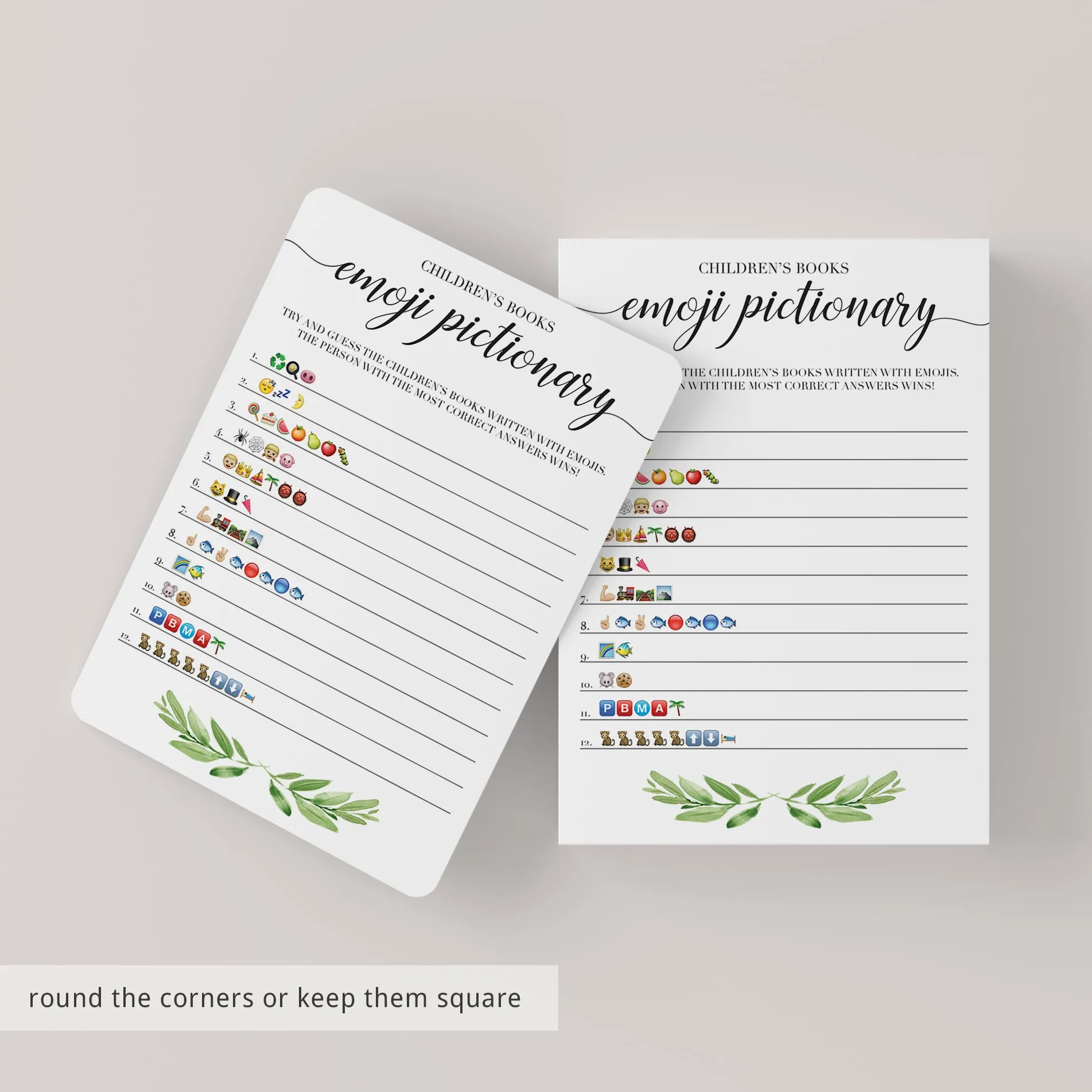 Gender Neutral Baby Shower Emoji Pictionary Printable and Virtual