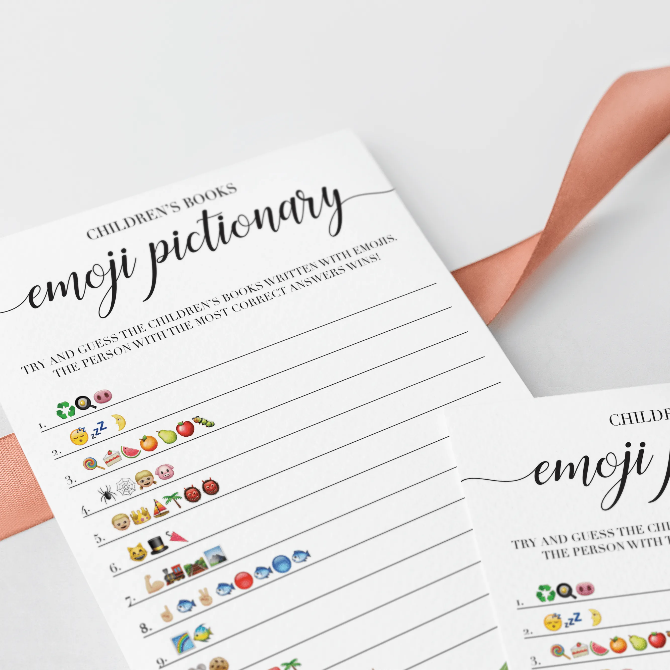 Gender Neutral Baby Shower Emoji Pictionary Printable and Virtual