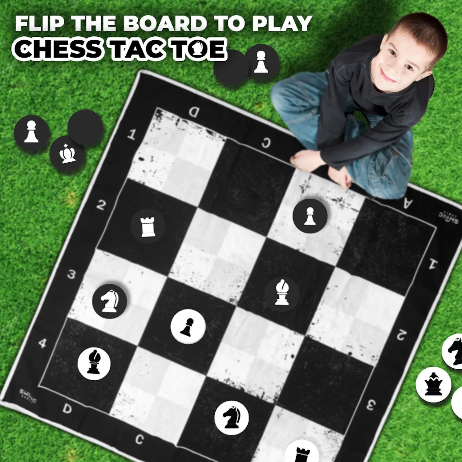 Giant Checkers, Chess, & Chess Tac Toe for Indoors and Outdoors