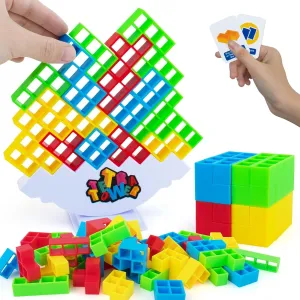 Goyal's Tetra Tower Game 16 Pcs Stack Tower, Swing Stack High Child Balance Building Block 2 Players  Interactive STEM Toy for Family, Travel, Parties for Adults & Kids