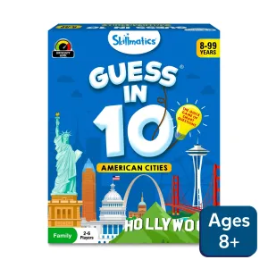 Guess in 10: American Cities | Trivia card game (ages 8 )