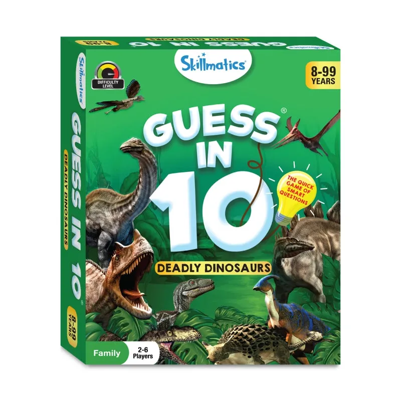 Guess in 10: Deadly Dinosaurs | Trivia card game (ages 8 )