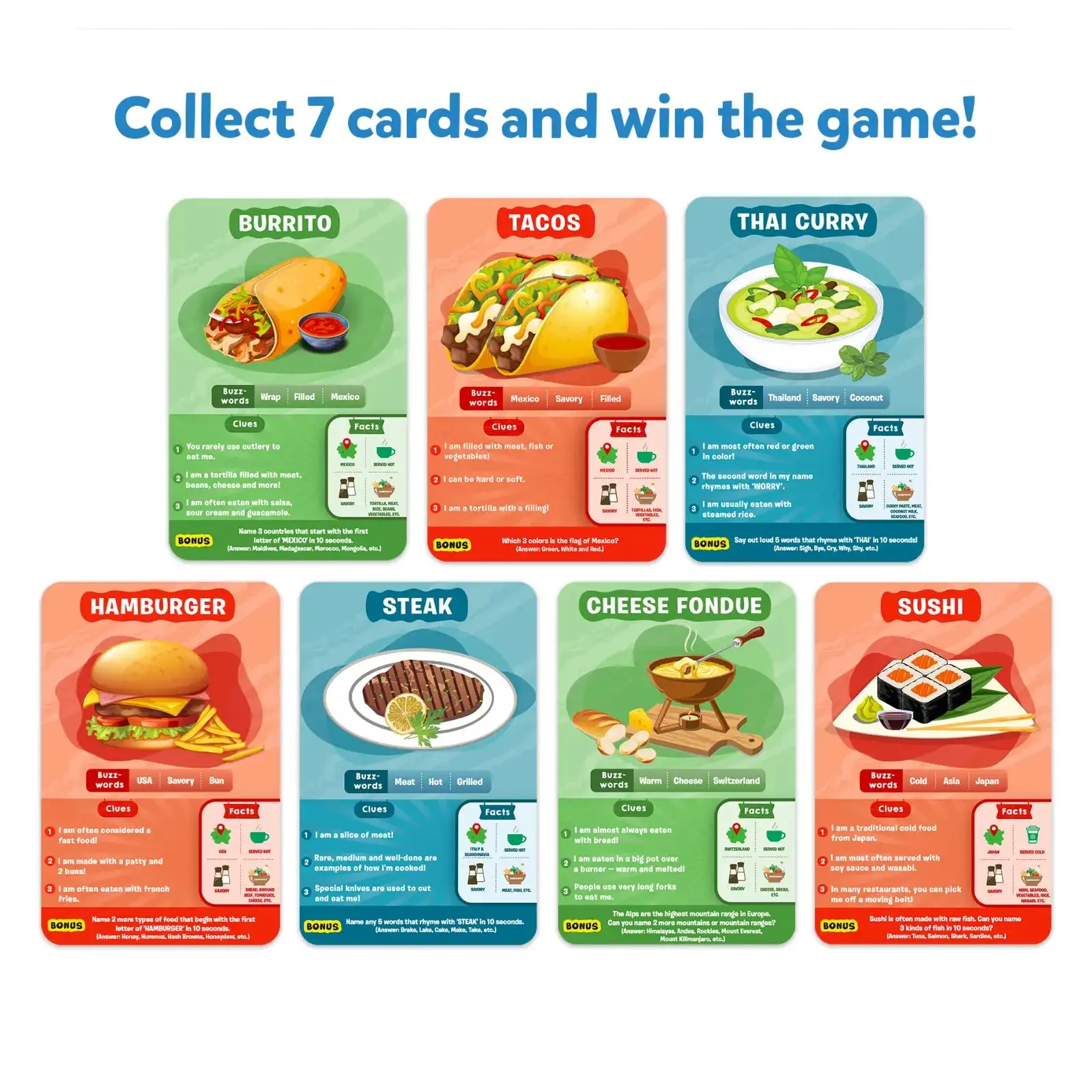 Guess in 10: Foods Around The World | Trivia card game (ages 8 )