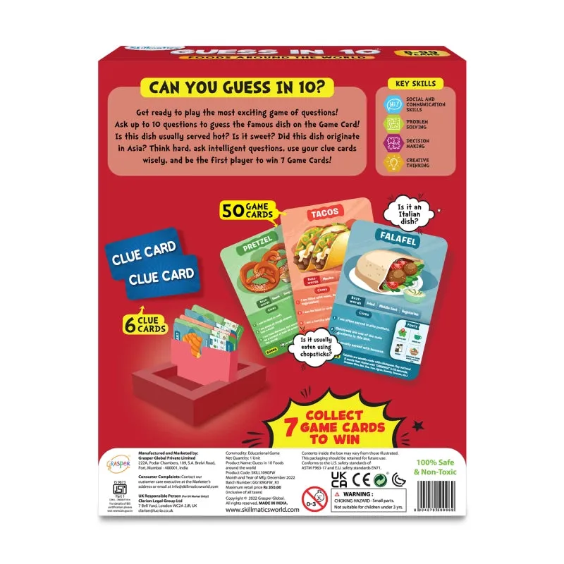 Guess in 10: Foods Around The World | Trivia card game (ages 8 )