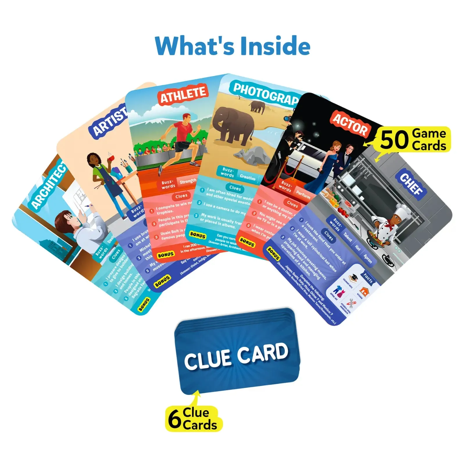 Guess in 10: Inspiring Professions | Trivia card game (ages 6 )