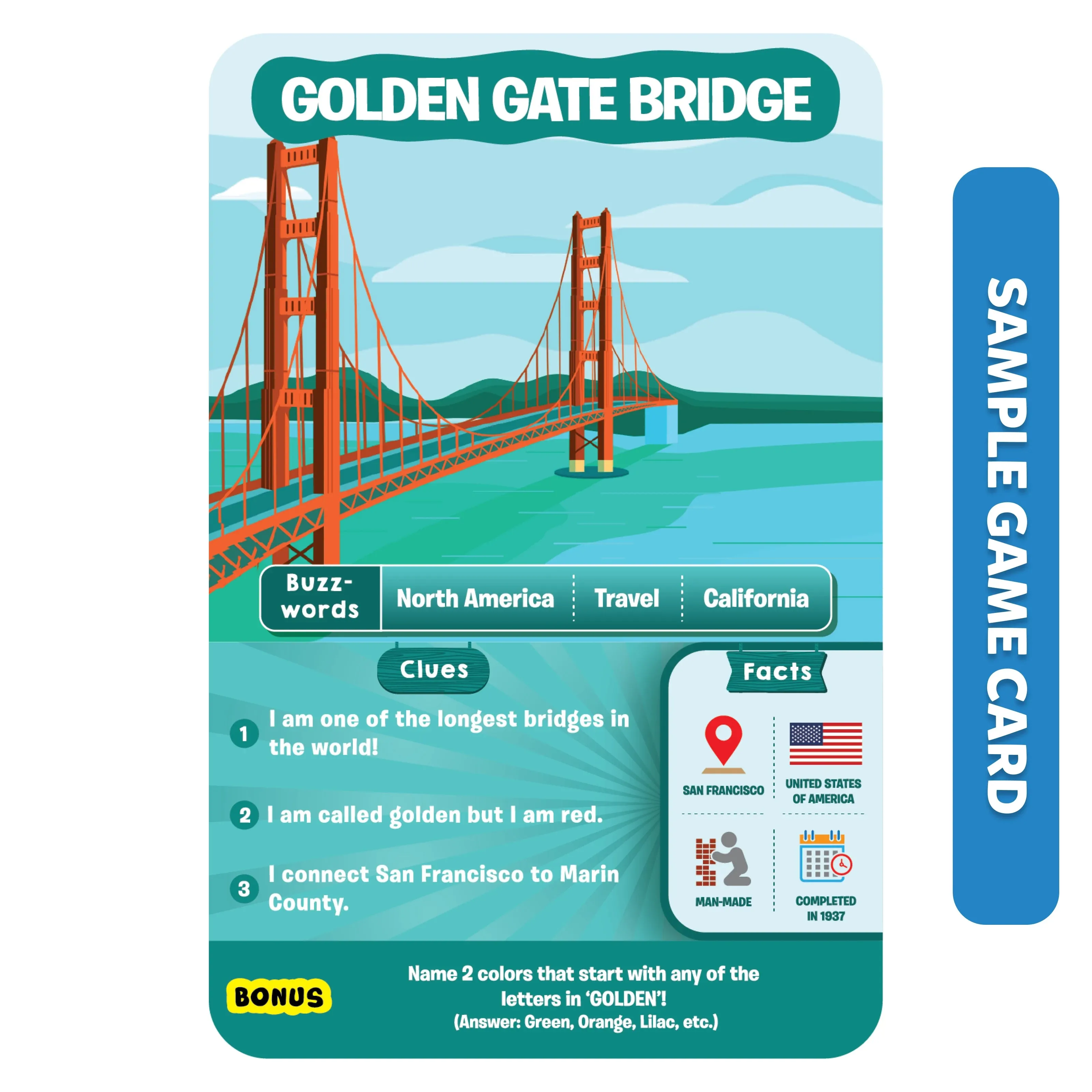 Guess in 10: Legendary Landmarks | Trivia card game (ages 8 )