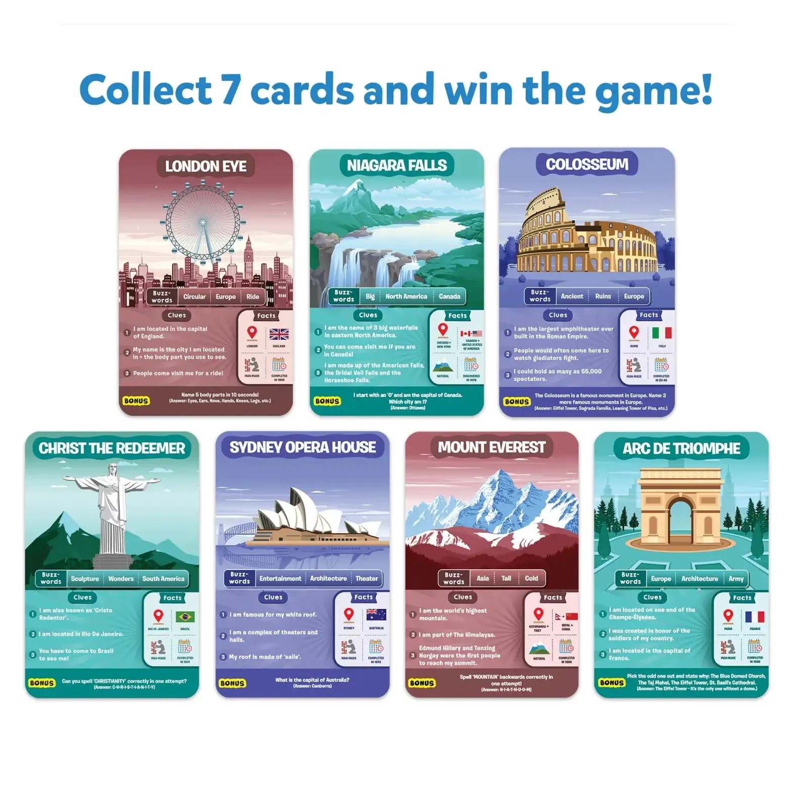 Guess in 10: Legendary Landmarks | Trivia card game (ages 8 )