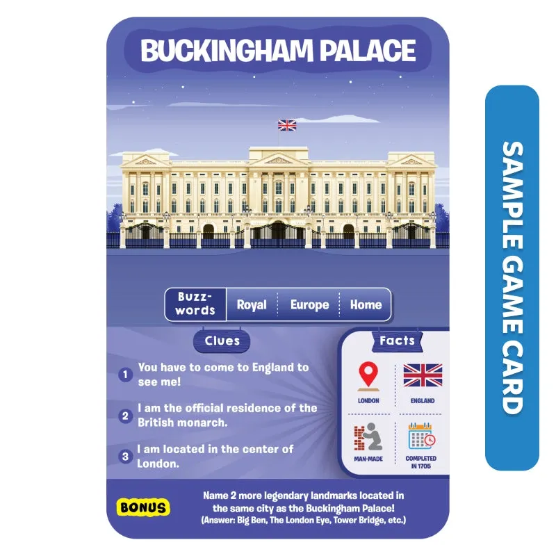 Guess in 10: Legendary Landmarks | Trivia card game (ages 8 )