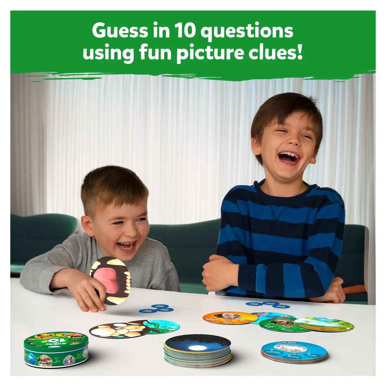 Guess in 10: Picture Clues Animal Planet | Trivia card game (ages 6 )