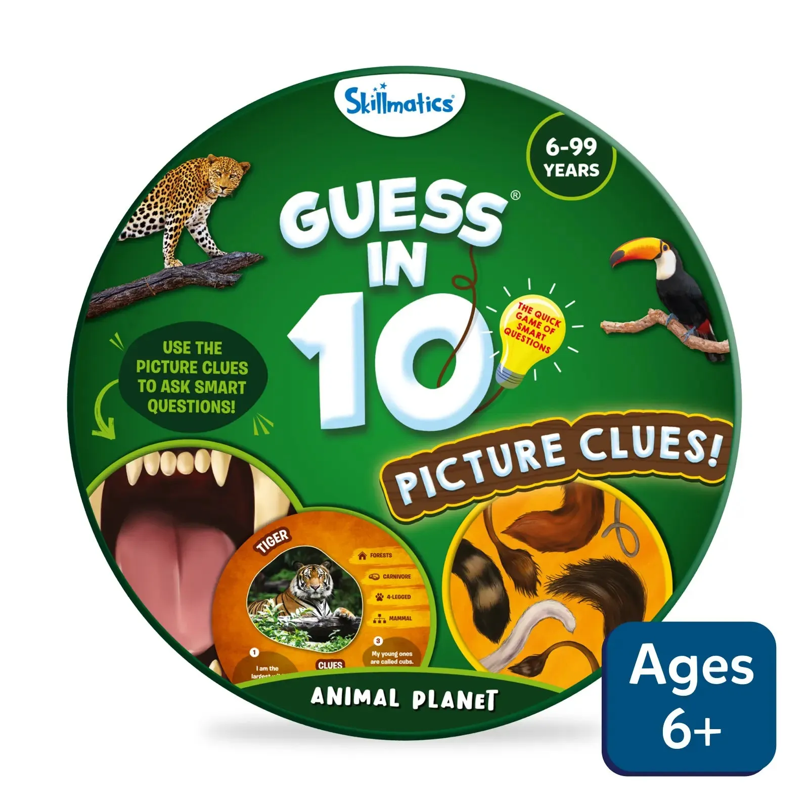 Guess in 10: Picture Clues Animal Planet | Trivia card game (ages 6 )