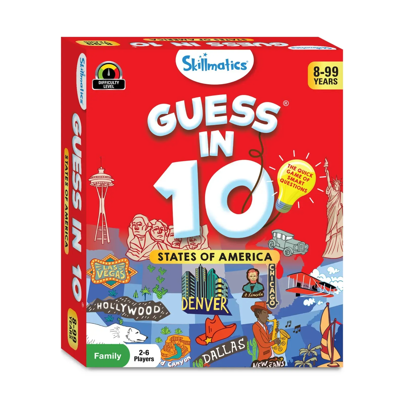 Guess in 10: States Of America | Trivia card game (ages 8 )