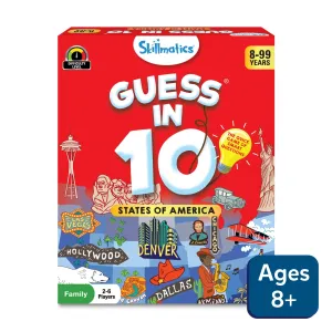 Guess in 10: States Of America | Trivia card game (ages 8 )