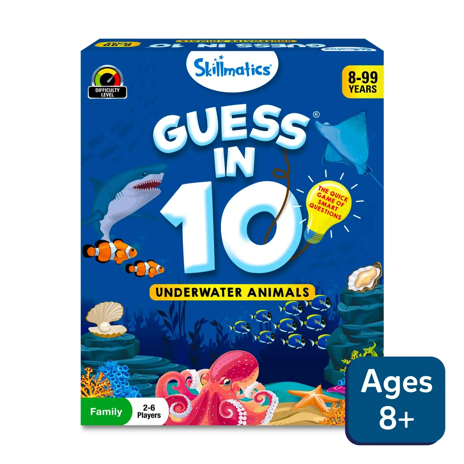 Guess in 10: Underwater Animals | Trivia card game (ages 8 )