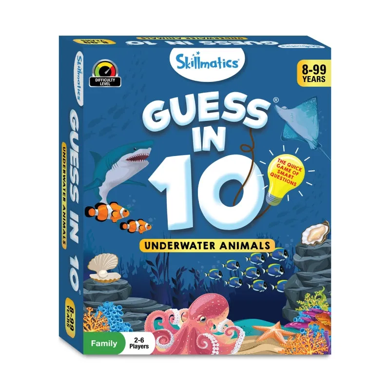 Guess in 10: Underwater Animals | Trivia card game (ages 8 )