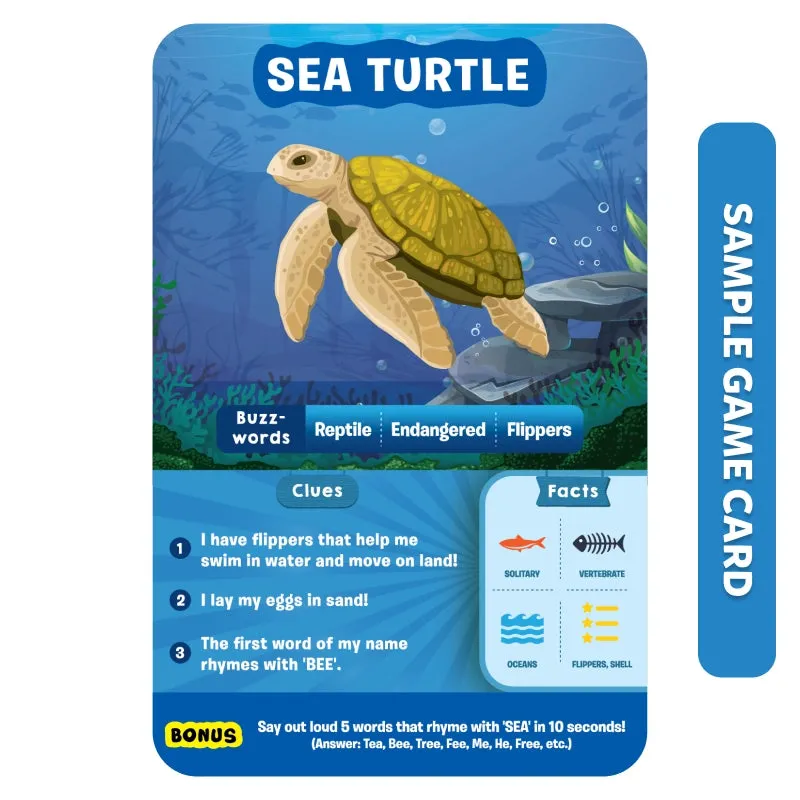 Guess in 10: Underwater Animals | Trivia card game (ages 8 )