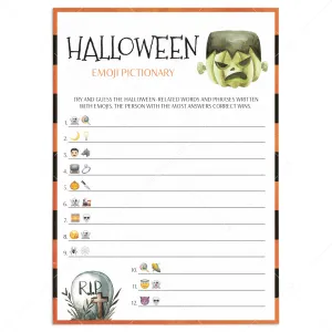 Halloween Emoji Quiz Printable Instant Download