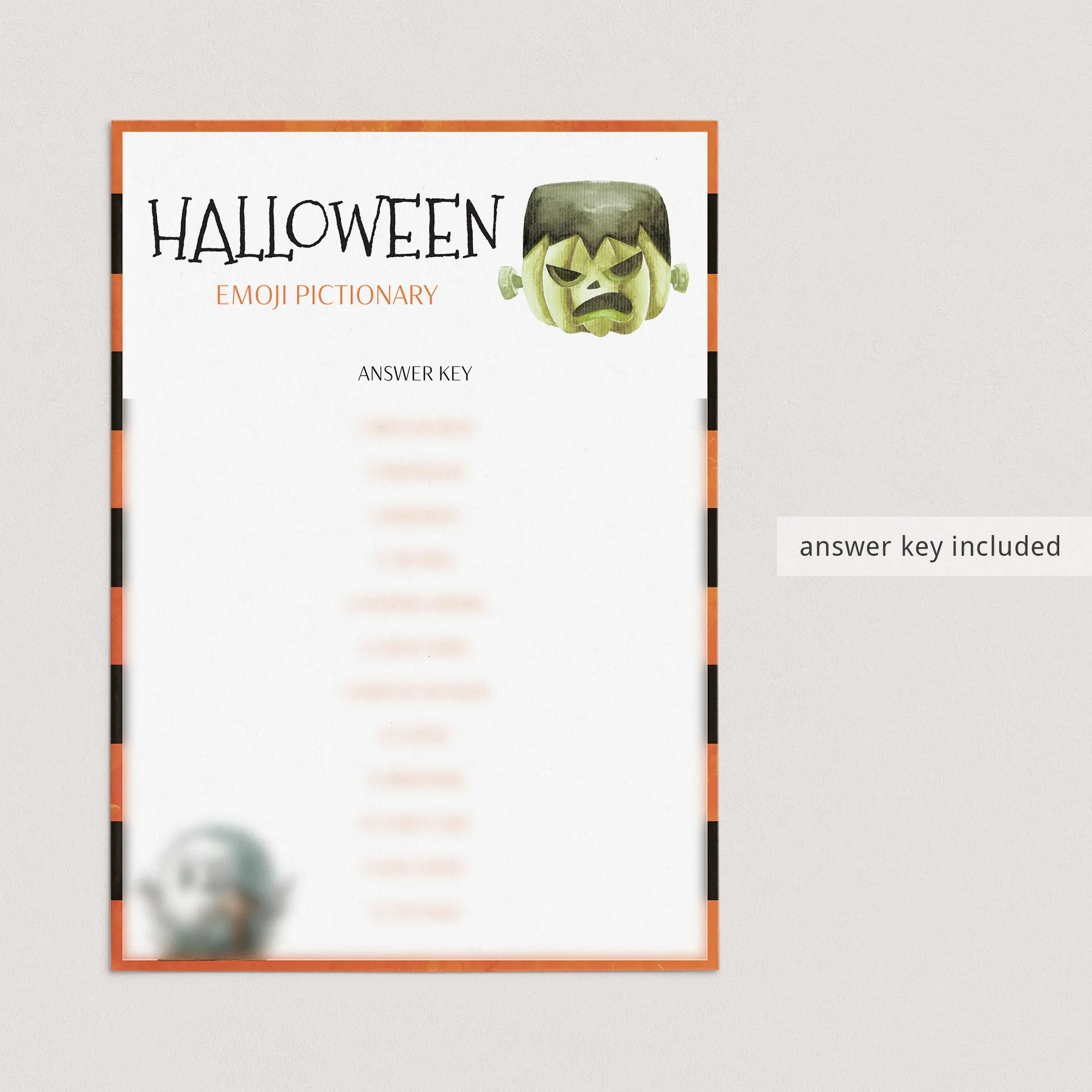 Halloween Emoji Quiz Printable Instant Download