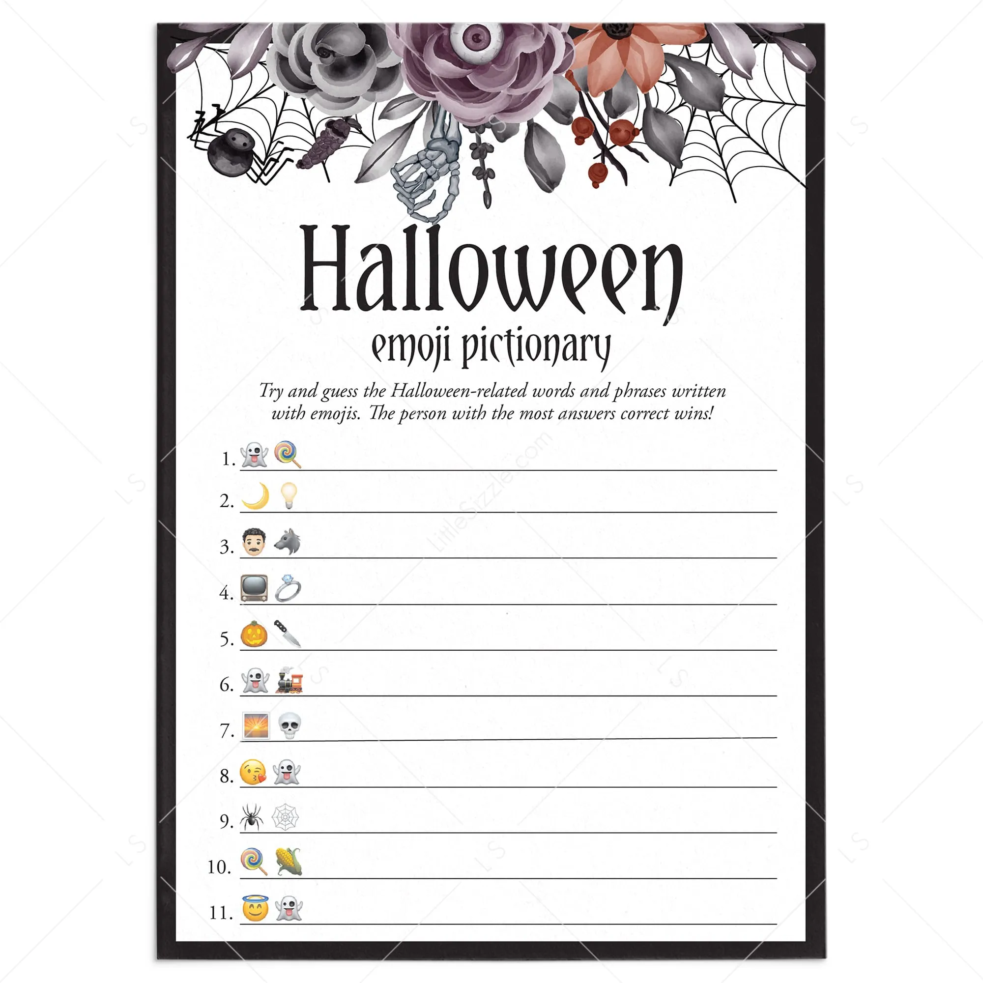 Halloween Theme Dinner Party Game Emoji Pictionary