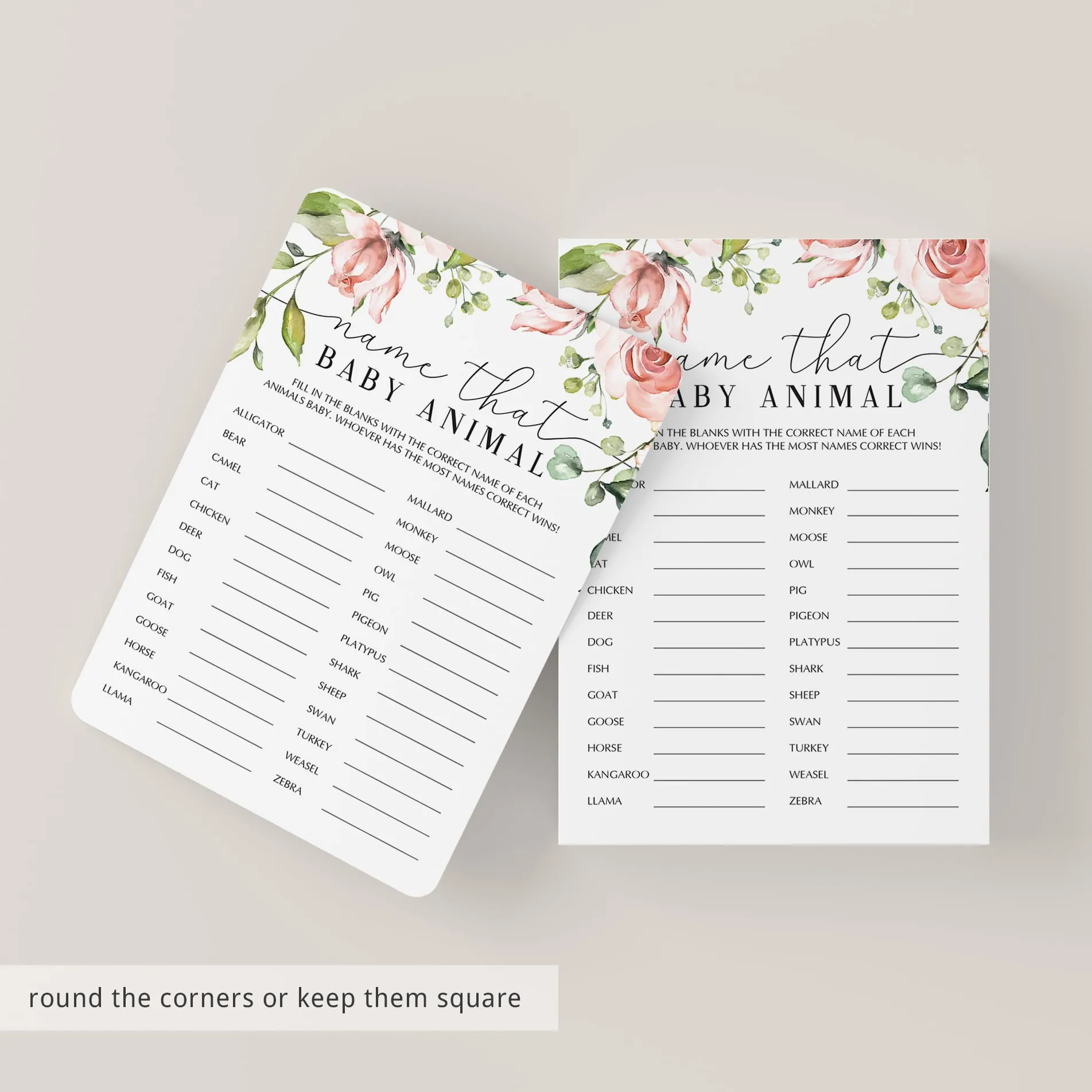 Instant Download Baby Shower Games Pack Blush Floral