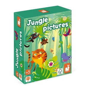 Janod Jungle Picture Brain Teaser 60 Puzzles 3 Difficulty Levels Ages 5 