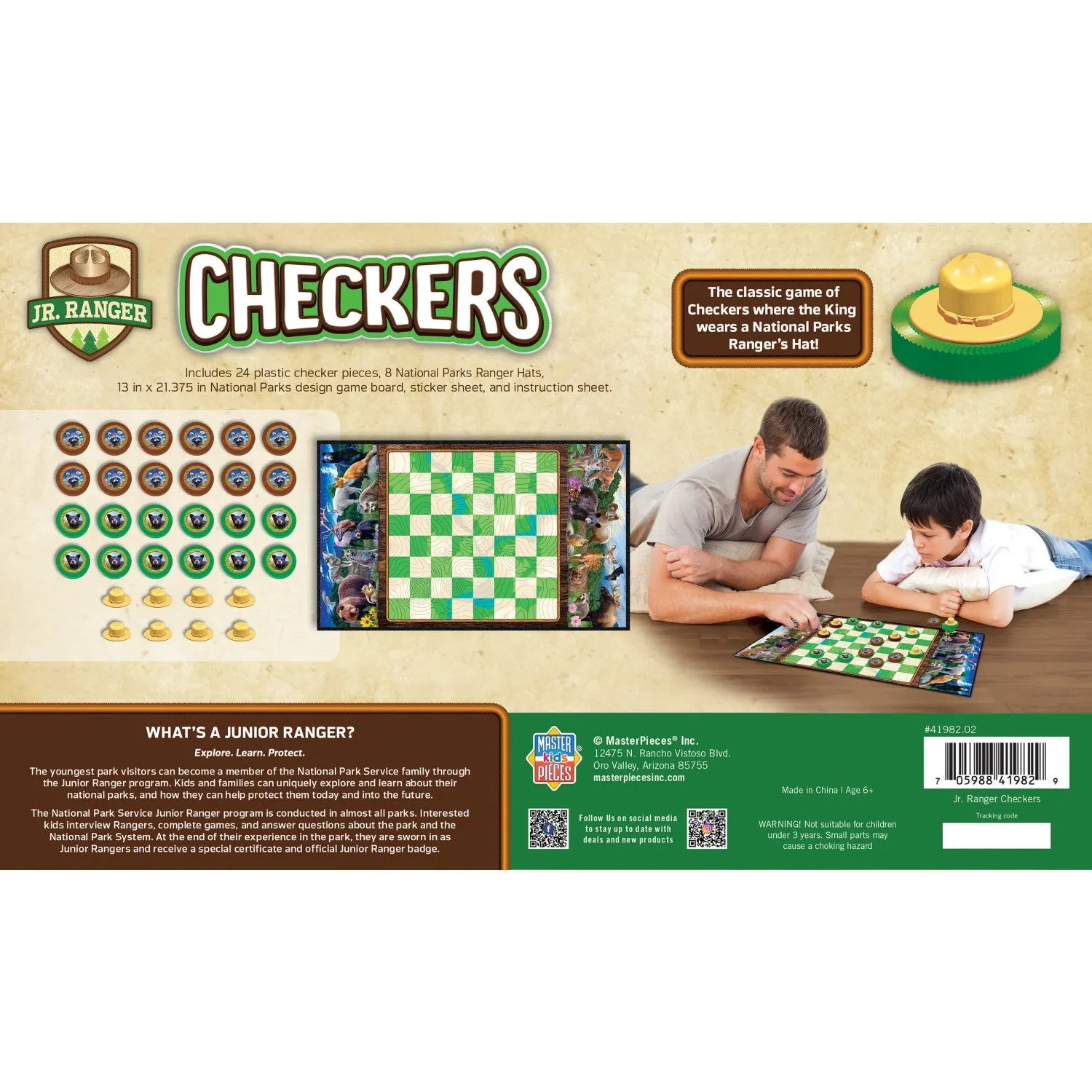 Jr. Ranger Checkers Board Game Board Game