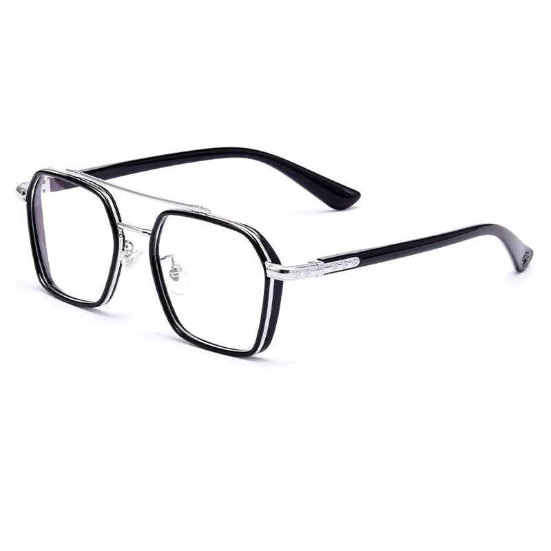 KatKani Men's Full Rim Double Bridge Alloy Frame Eyeglasses K0039