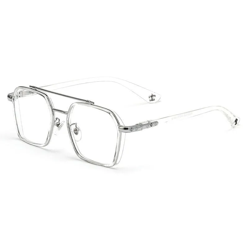 KatKani Men's Full Rim Double Bridge Alloy Frame Eyeglasses K0039