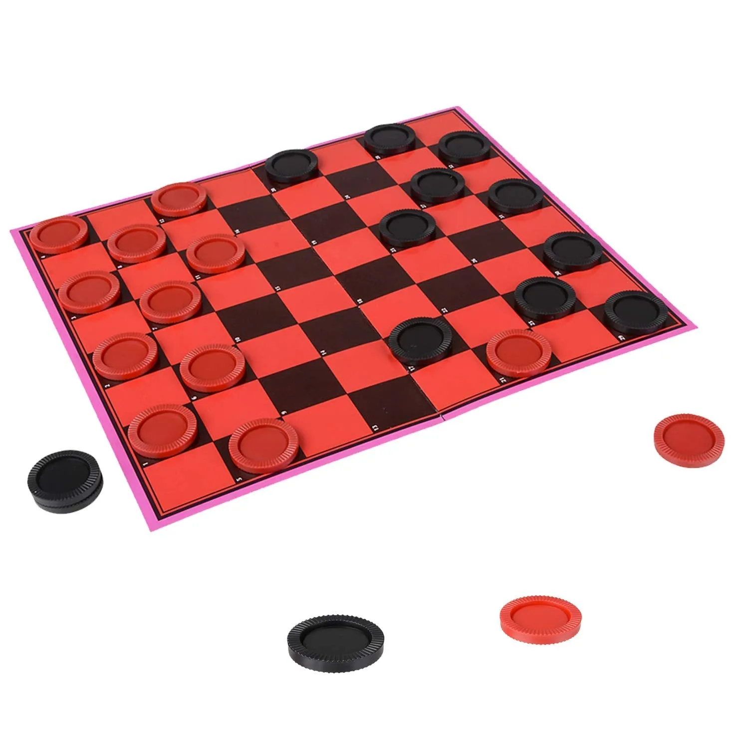 Kicko Checkers Set - 6 Pack - 11 x 9.75 Inches - Portable Checkers Board Games for Kids