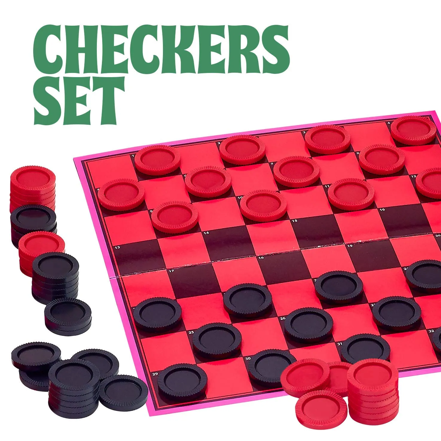 Kicko Checkers Set - 6 Pack - 11 x 9.75 Inches - Portable Checkers Board Games for Kids