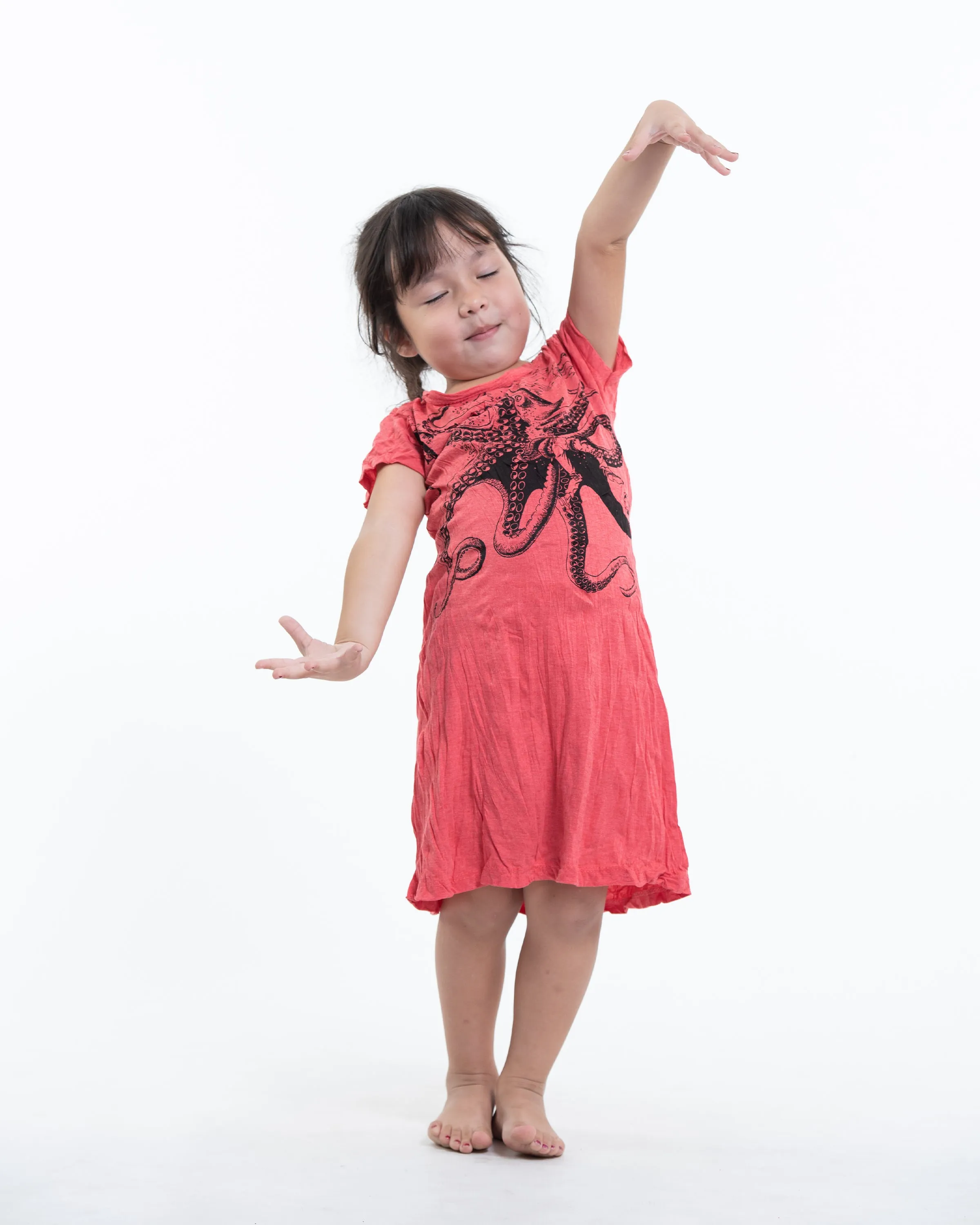 Kids Octopus Dress in Red