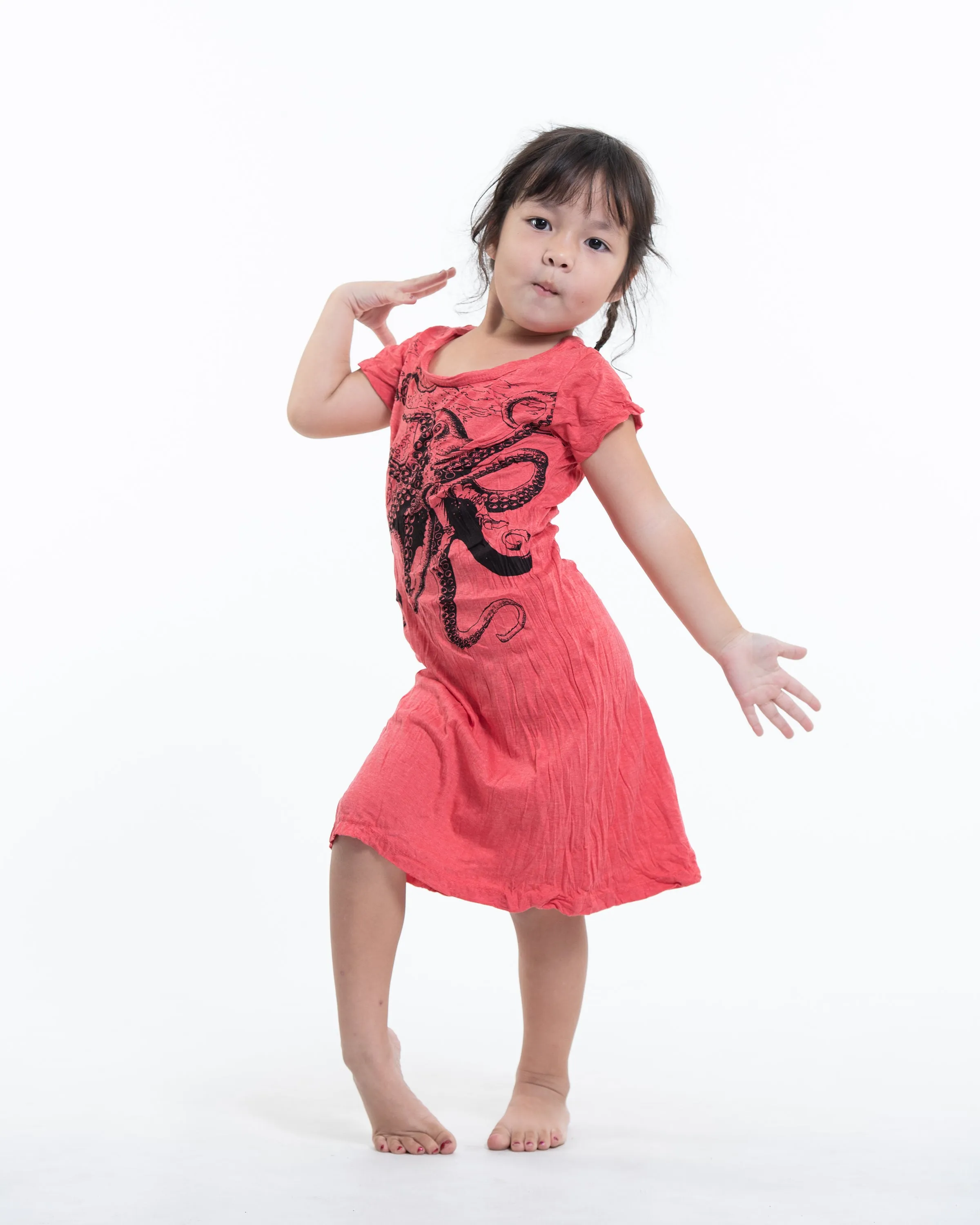 Kids Octopus Dress in Red